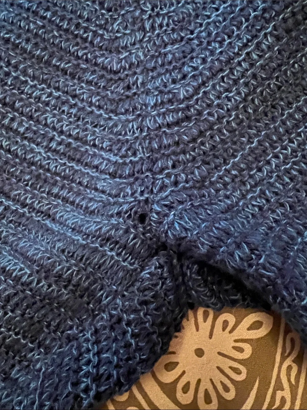 LOFT Navy & Blue Knit Crewneck Pullover Sweater
